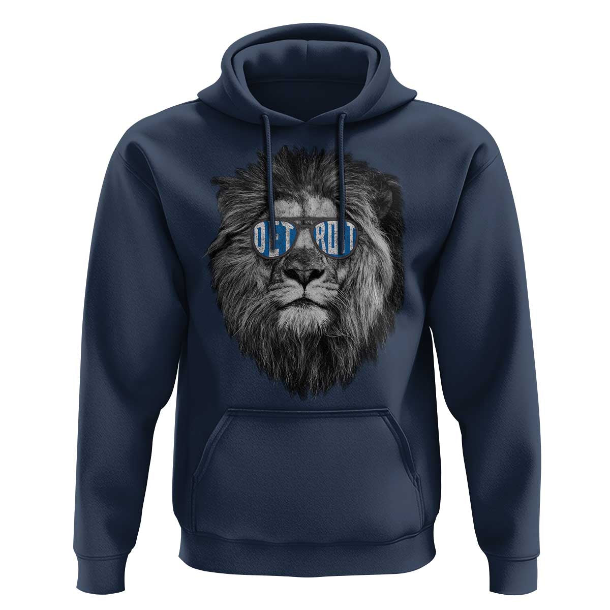 Lion Lovers Hoodie Wearing Glasses Retro Vintage Style Detroit Fan