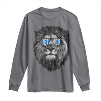 Lion Lovers Long Sleeve Shirt Wearing Glasses Retro Vintage Style Detroit Fan
