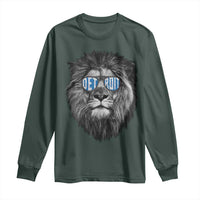 Lion Lovers Long Sleeve Shirt Wearing Glasses Retro Vintage Style Detroit Fan