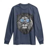 Lion Lovers Long Sleeve Shirt Wearing Glasses Retro Vintage Style Detroit Fan