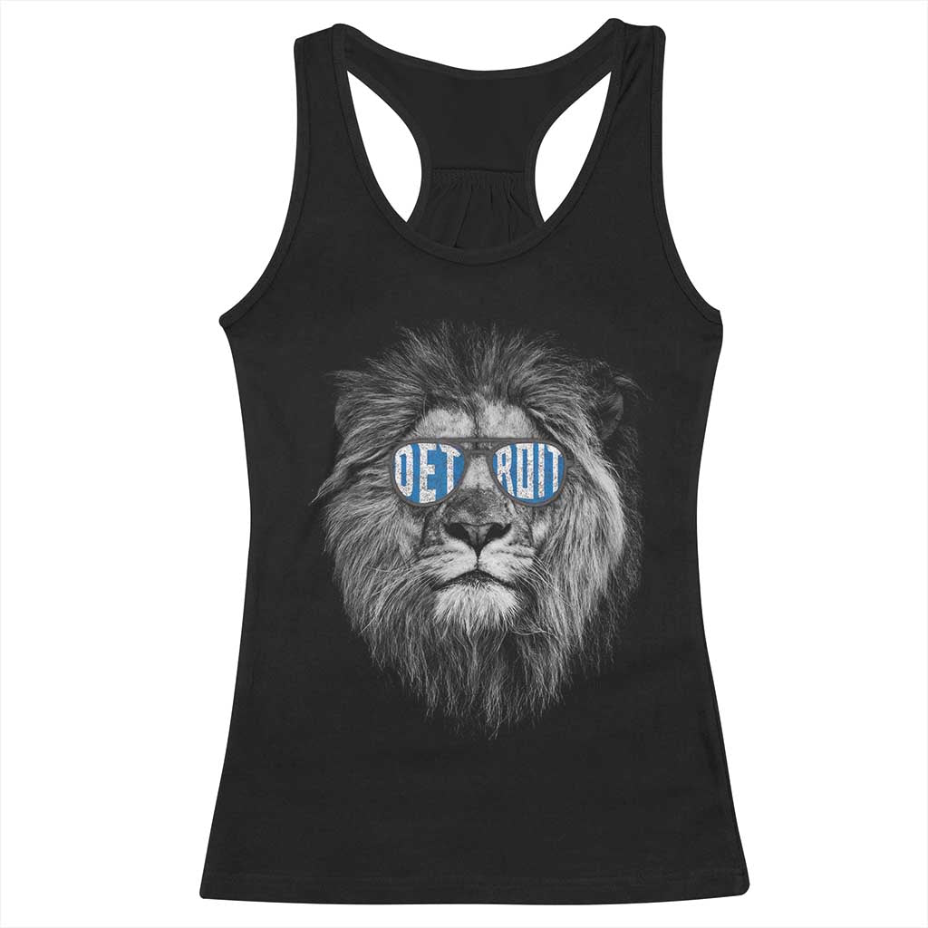 Lion Lovers Racerback Tank Top Wearing Glasses Retro Vintage Style Detroit Fan