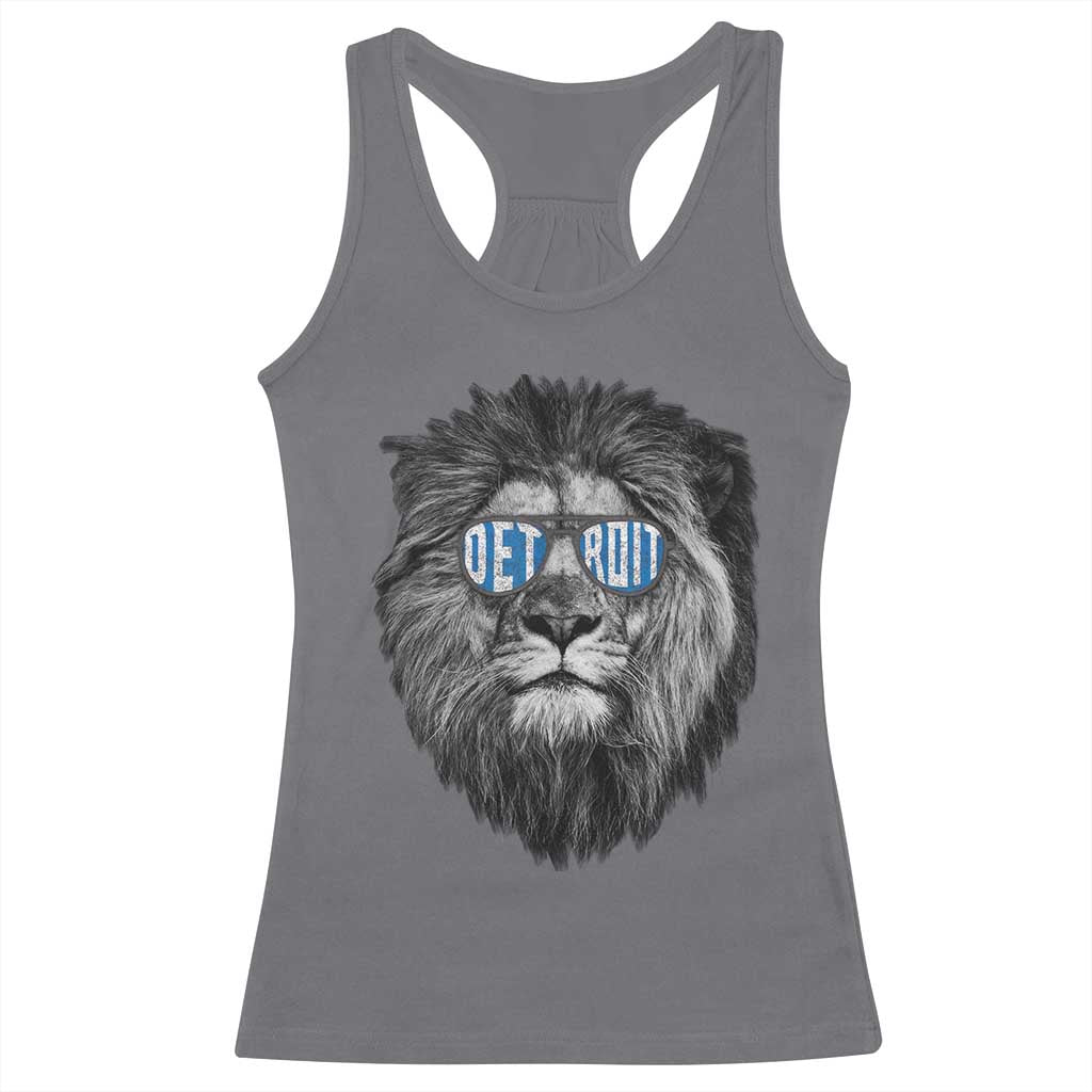 Lion Lovers Racerback Tank Top Wearing Glasses Retro Vintage Style Detroit Fan