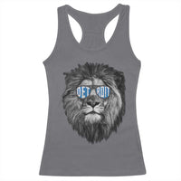Lion Lovers Racerback Tank Top Wearing Glasses Retro Vintage Style Detroit Fan