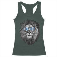 Lion Lovers Racerback Tank Top Wearing Glasses Retro Vintage Style Detroit Fan
