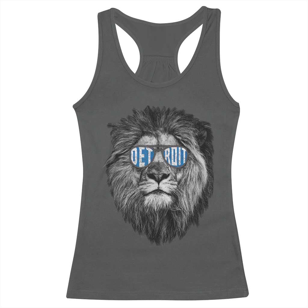 Lion Lovers Racerback Tank Top Wearing Glasses Retro Vintage Style Detroit Fan