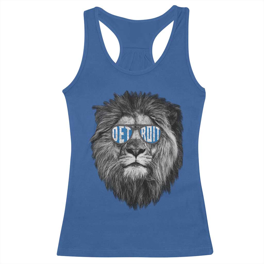 Lion Lovers Racerback Tank Top Wearing Glasses Retro Vintage Style Detroit Fan