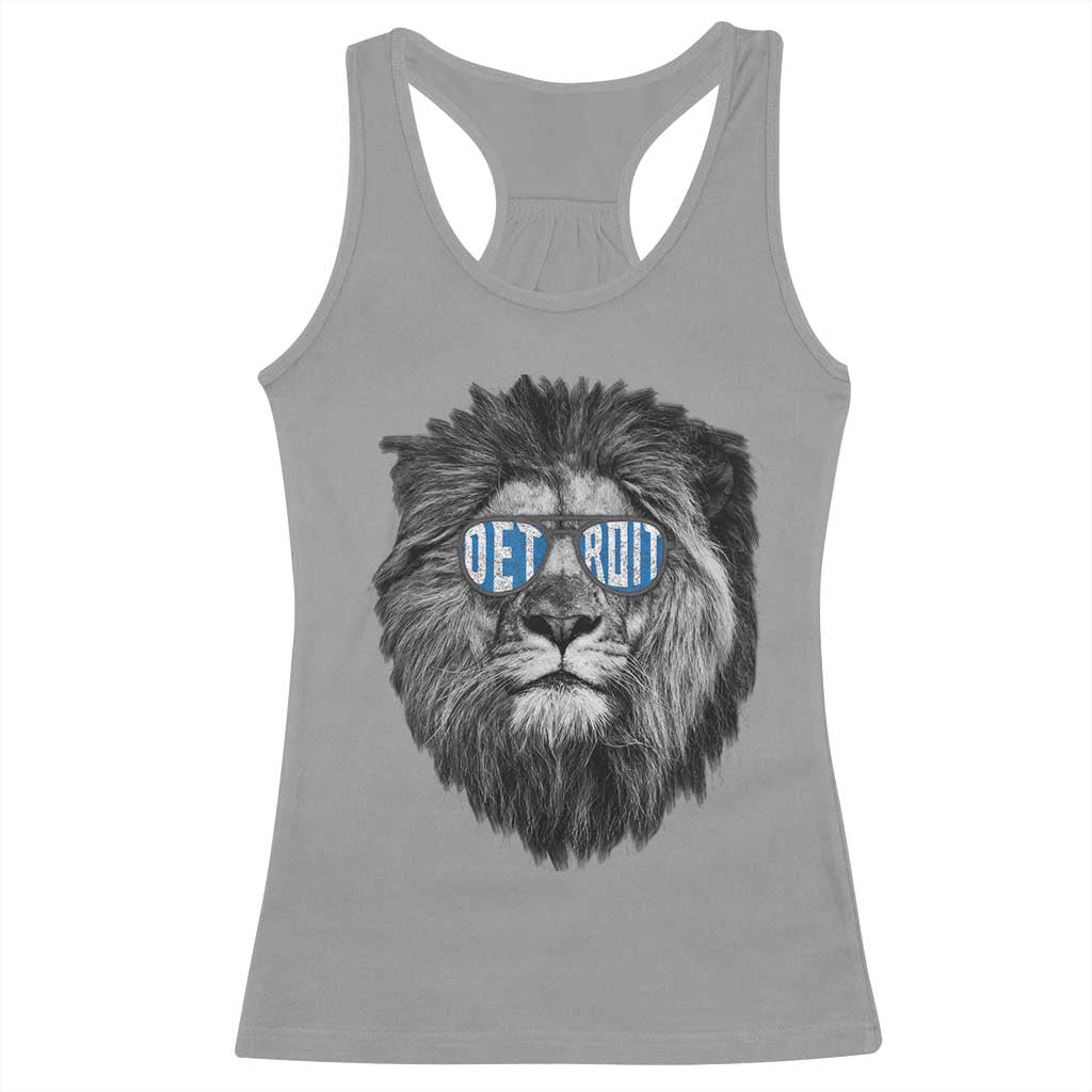 Lion Lovers Racerback Tank Top Wearing Glasses Retro Vintage Style Detroit Fan