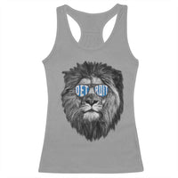 Lion Lovers Racerback Tank Top Wearing Glasses Retro Vintage Style Detroit Fan