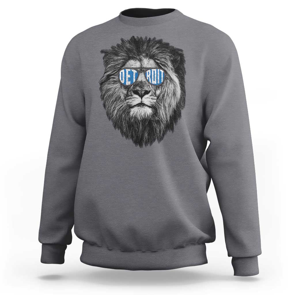 Lion Lovers Sweatshirt Wearing Glasses Retro Vintage Style Detroit Fan - Wonder Print Shop