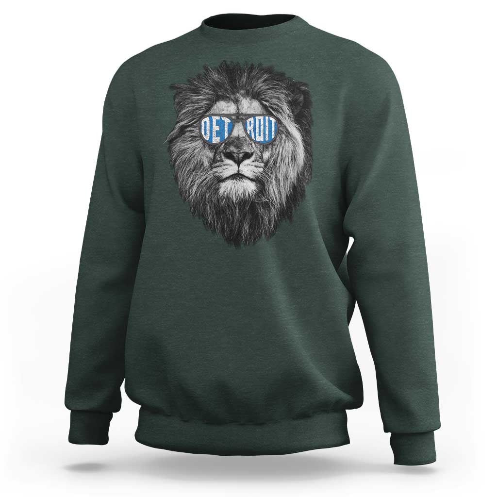 Lion Lovers Sweatshirt Wearing Glasses Retro Vintage Style Detroit Fan - Wonder Print Shop