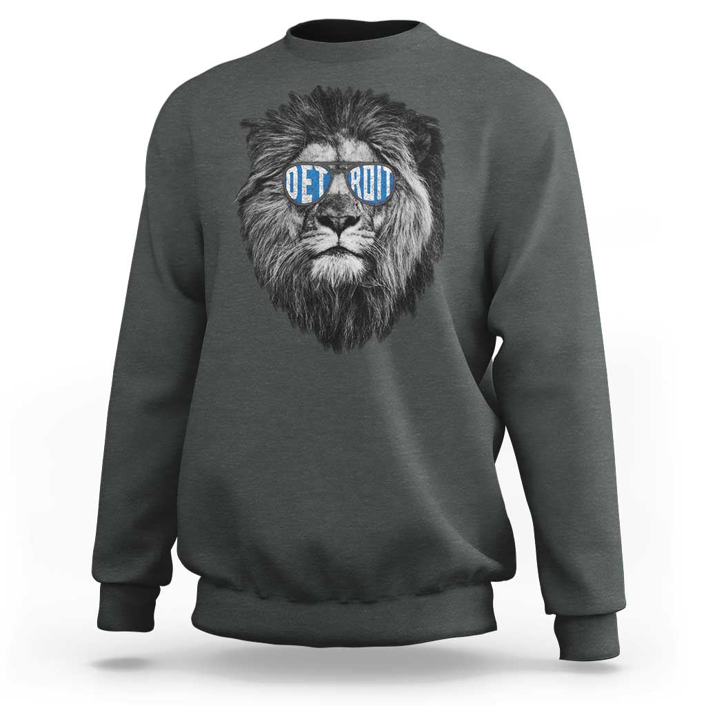 Lion Lovers Sweatshirt Wearing Glasses Retro Vintage Style Detroit Fan - Wonder Print Shop