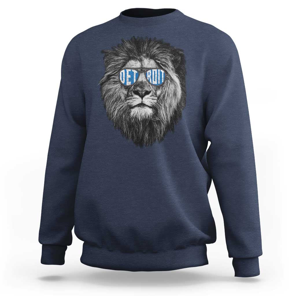 Lion Lovers Sweatshirt Wearing Glasses Retro Vintage Style Detroit Fan - Wonder Print Shop