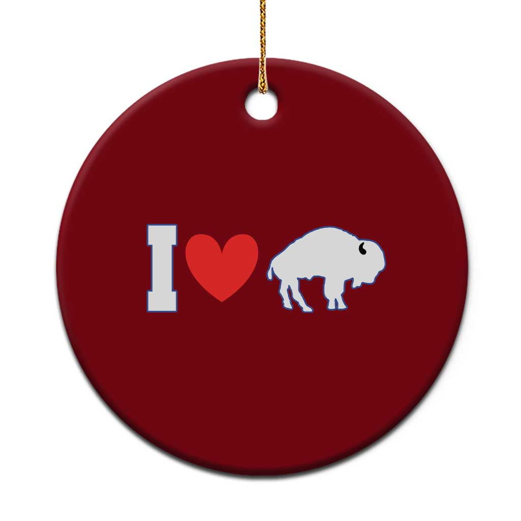 Vintage Buffalo Ceramic Ornament American I Love Bison - Wonder Print Shop