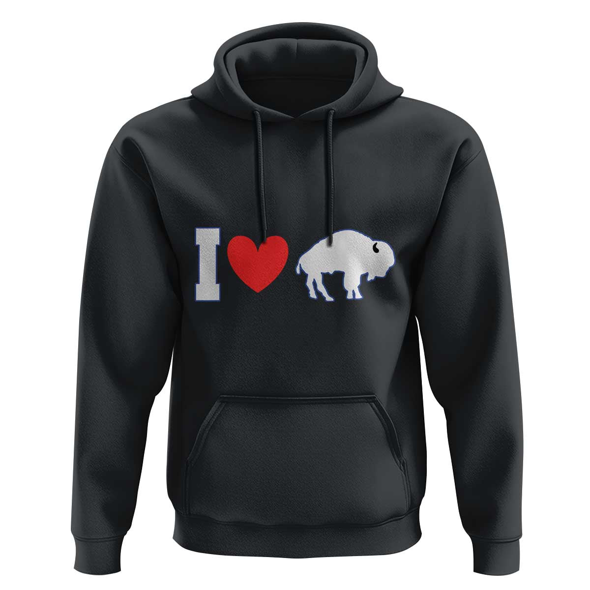 Vintage Buffalo Hoodie American I Love Bison - Wonder Print Shop
