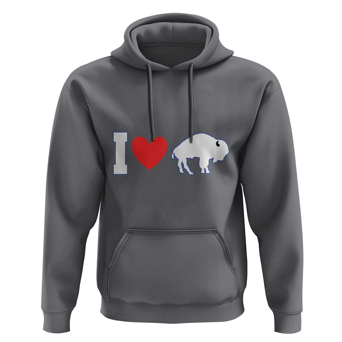 Vintage Buffalo Hoodie American I Love Bison - Wonder Print Shop