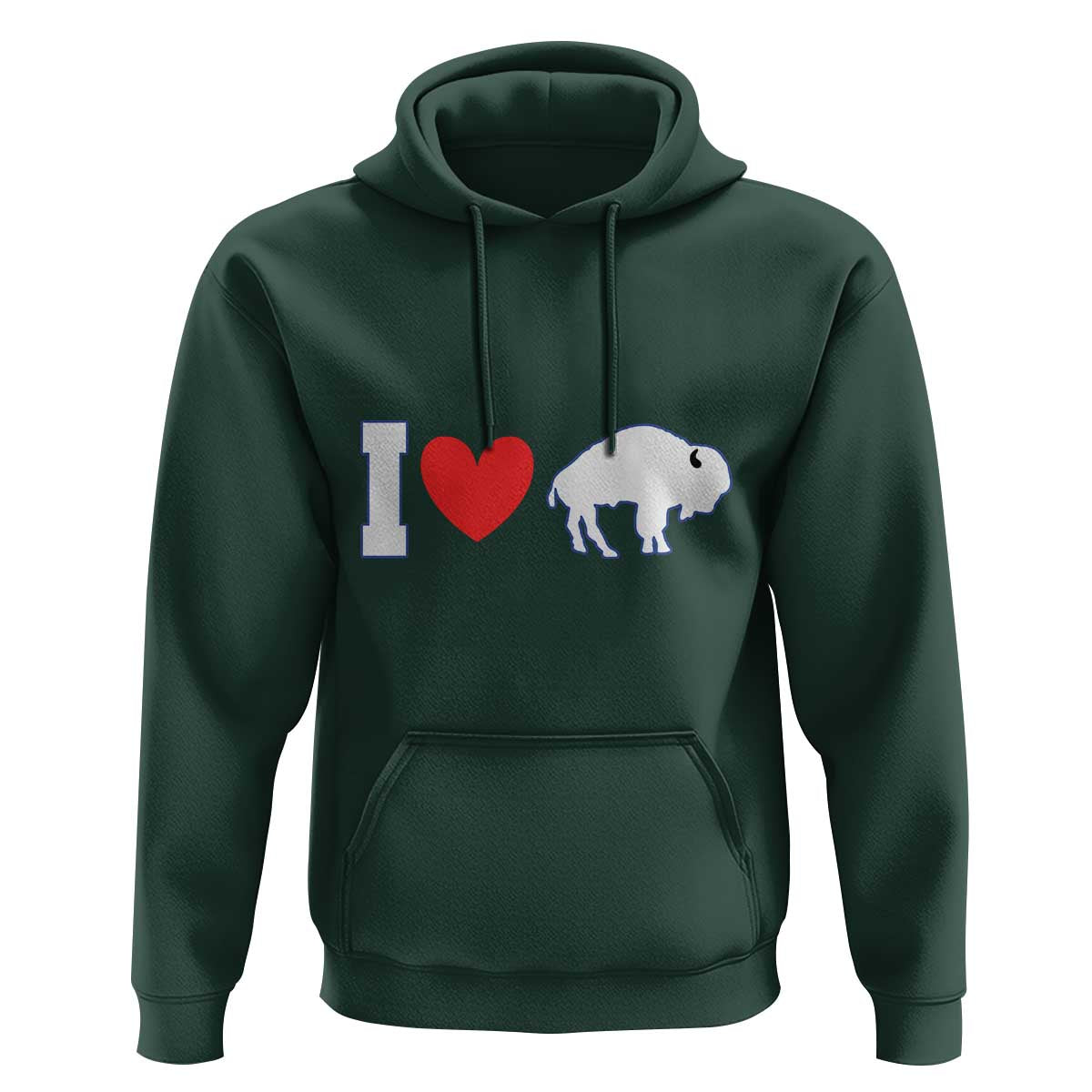 Vintage Buffalo Hoodie American I Love Bison - Wonder Print Shop