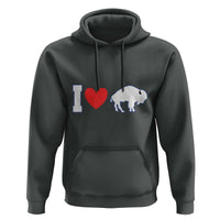 Vintage Buffalo Hoodie American I Love Bison - Wonder Print Shop