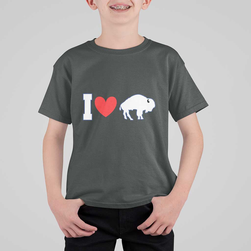 Vintage Buffalo T Shirt For Kid American I Love Bison - Wonder Print Shop
