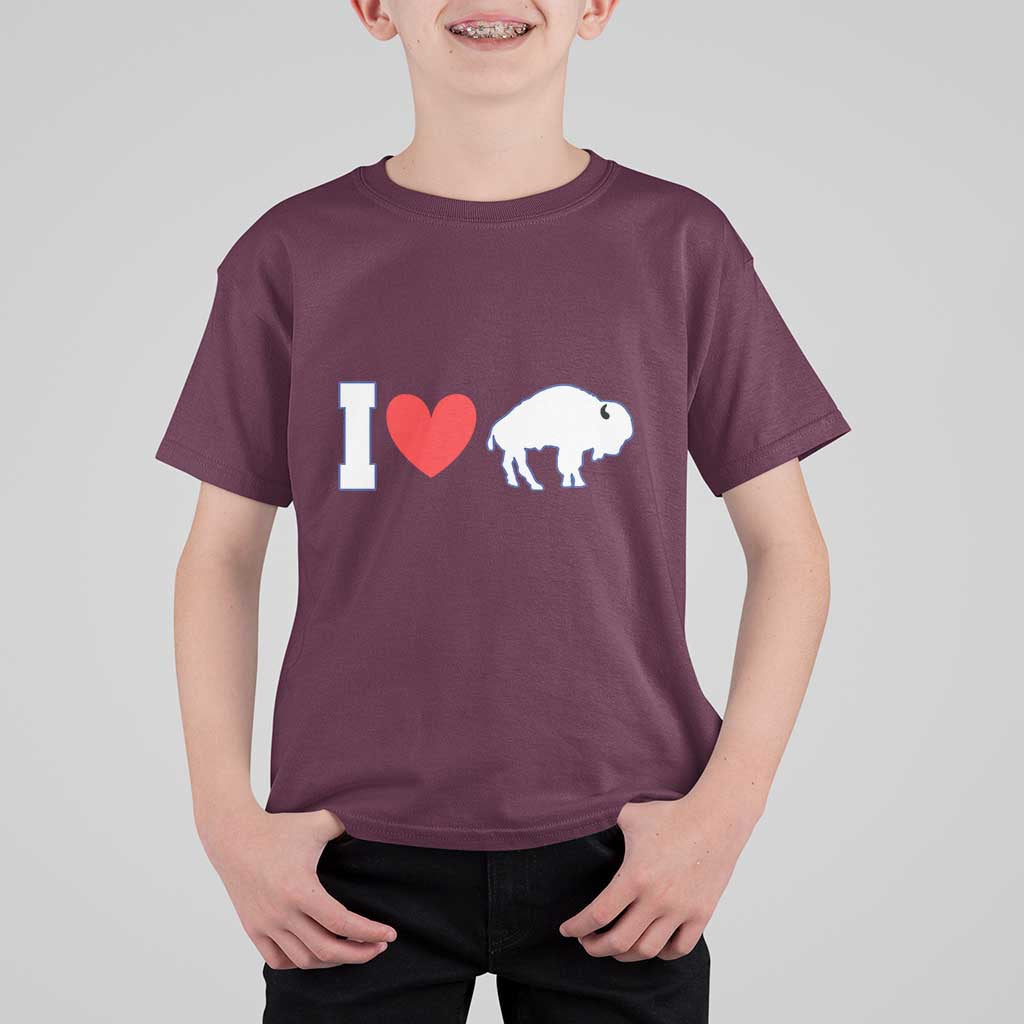 Vintage Buffalo T Shirt For Kid American I Love Bison - Wonder Print Shop