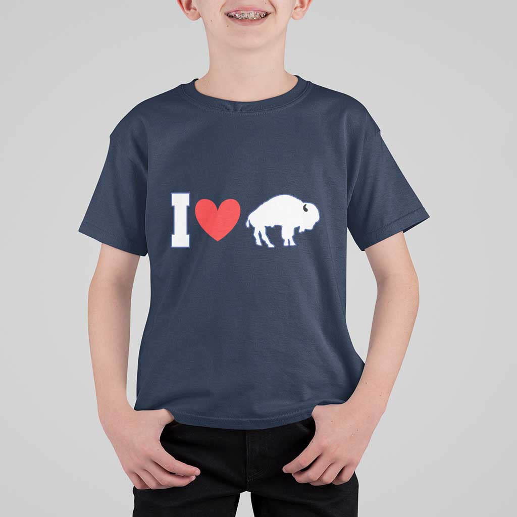 Vintage Buffalo T Shirt For Kid American I Love Bison - Wonder Print Shop
