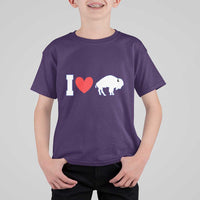 Vintage Buffalo T Shirt For Kid American I Love Bison - Wonder Print Shop