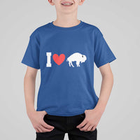Vintage Buffalo T Shirt For Kid American I Love Bison - Wonder Print Shop