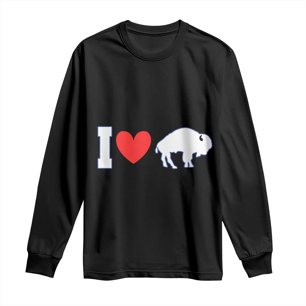 Vintage Buffalo Long Sleeve Shirt American I Love Bison - Wonder Print Shop