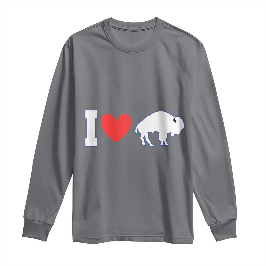 Vintage Buffalo Long Sleeve Shirt American I Love Bison - Wonder Print Shop