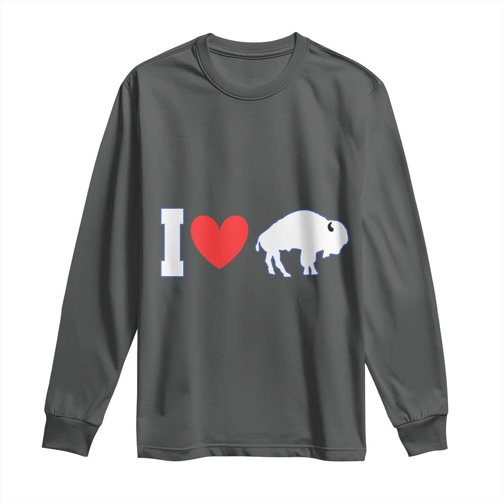 Vintage Buffalo Long Sleeve Shirt American I Love Bison - Wonder Print Shop