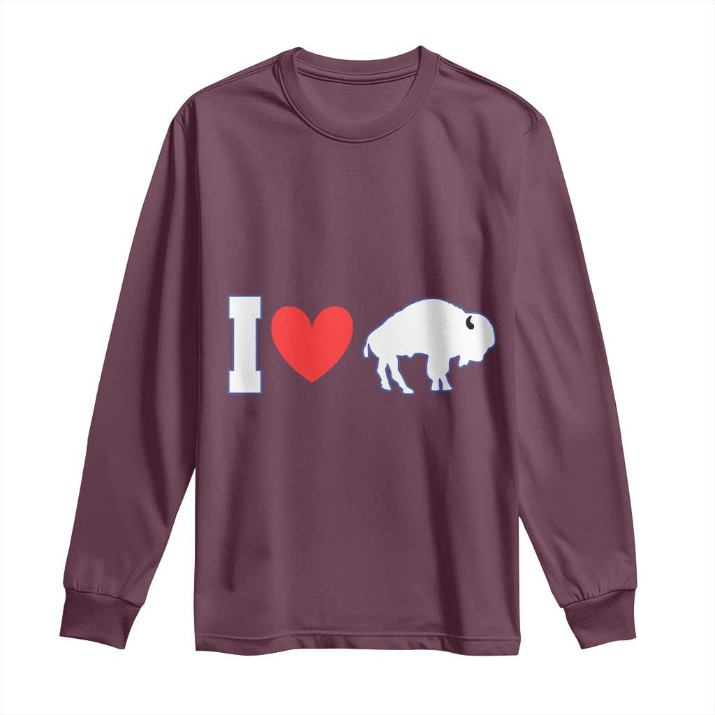 Vintage Buffalo Long Sleeve Shirt American I Love Bison - Wonder Print Shop