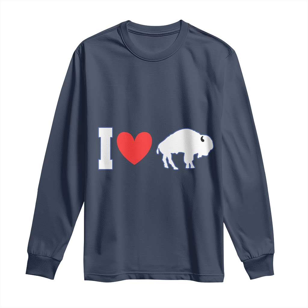Vintage Buffalo Long Sleeve Shirt American I Love Bison - Wonder Print Shop
