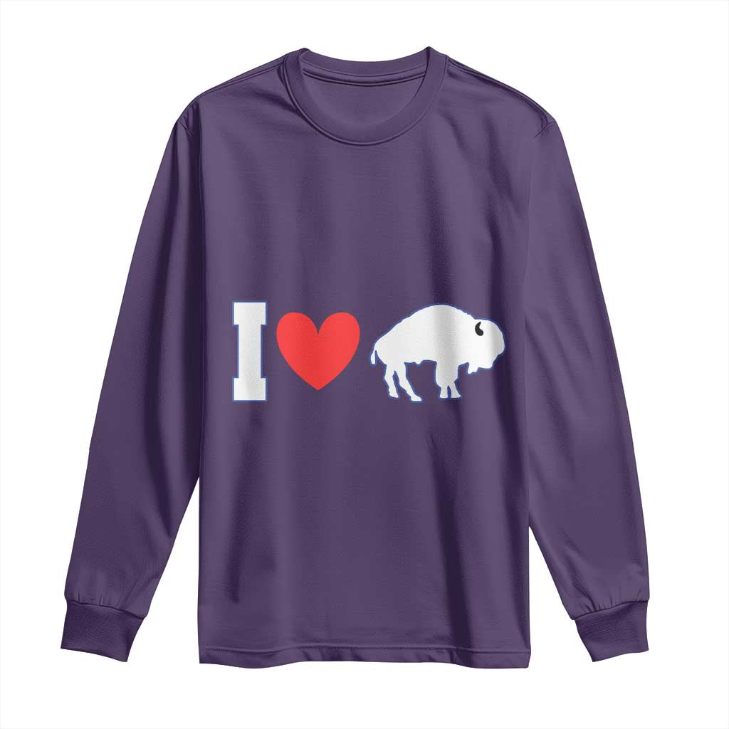 Vintage Buffalo Long Sleeve Shirt American I Love Bison - Wonder Print Shop