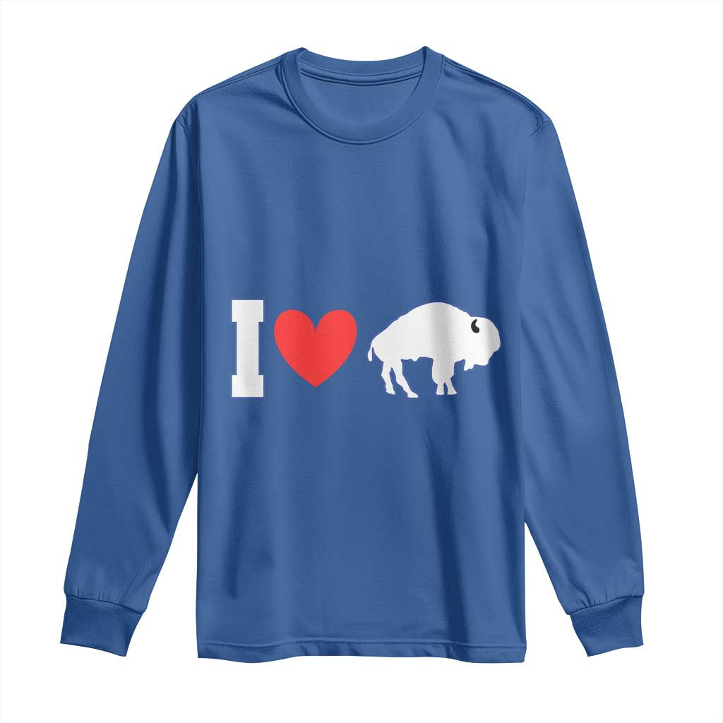 Vintage Buffalo Long Sleeve Shirt American I Love Bison - Wonder Print Shop