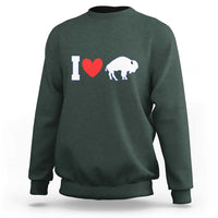 Vintage Buffalo Sweatshirt American I Love Bison - Wonder Print Shop
