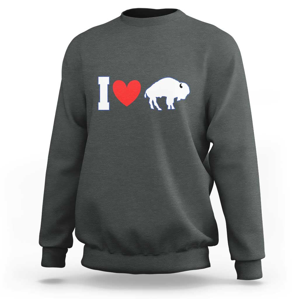 Vintage Buffalo Sweatshirt American I Love Bison - Wonder Print Shop