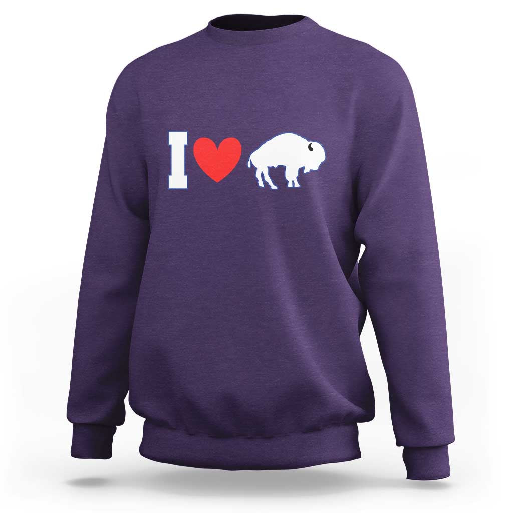 Vintage Buffalo Sweatshirt American I Love Bison - Wonder Print Shop