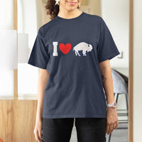 Vintage Buffalo T Shirt For Women American I Love Bison - Wonder Print Shop