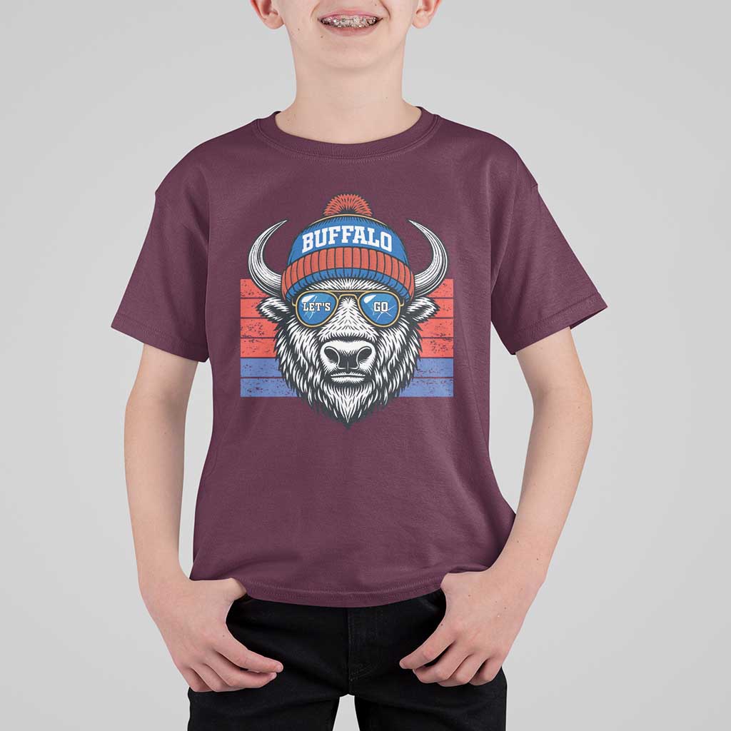 Buffalo Football T Shirt For Kid Vintage 90s Bill Fan Game Day - Wonder Print Shop