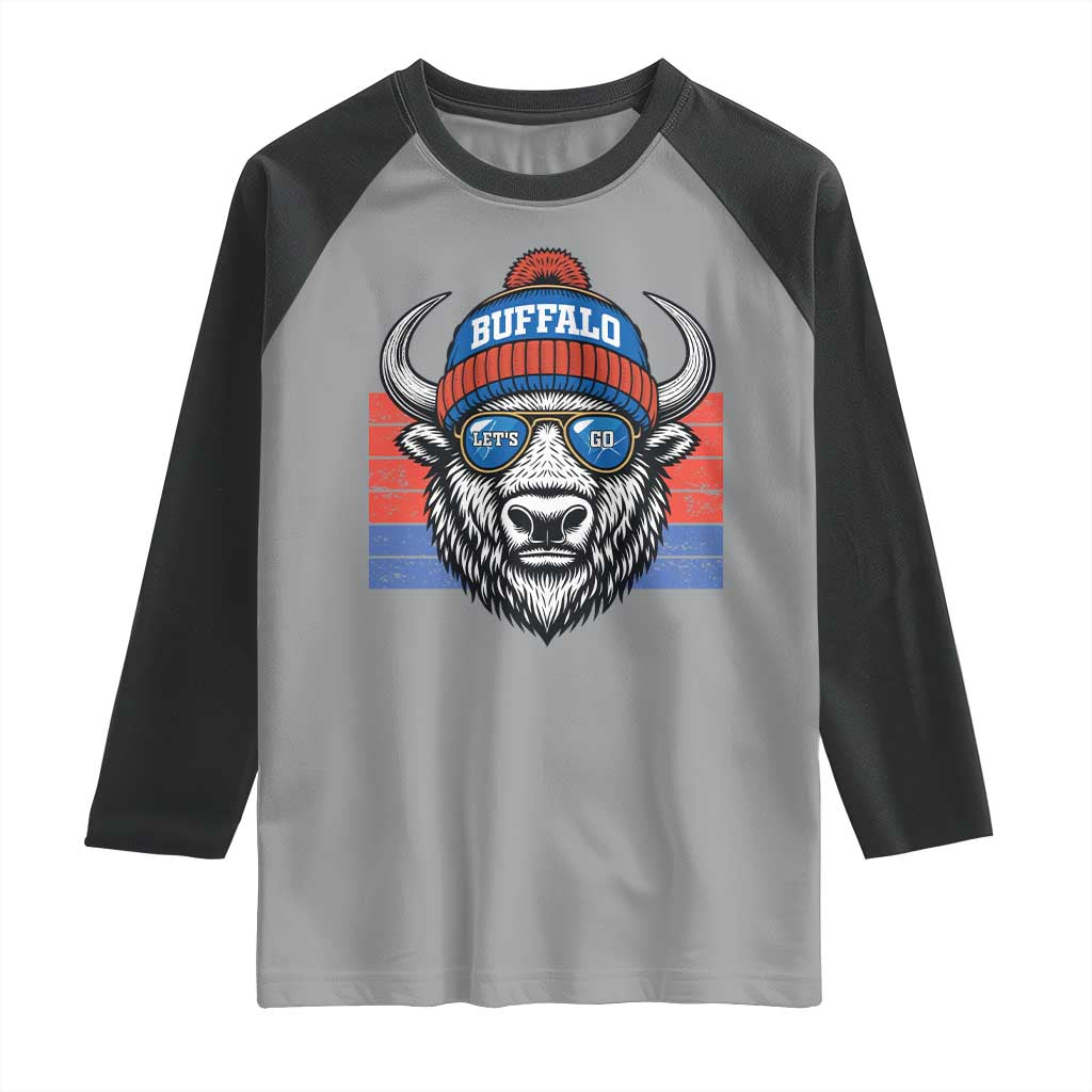 Buffalo Football Raglan Shirt Vintage 90s Bill Fan Game Day - Wonder Print Shop