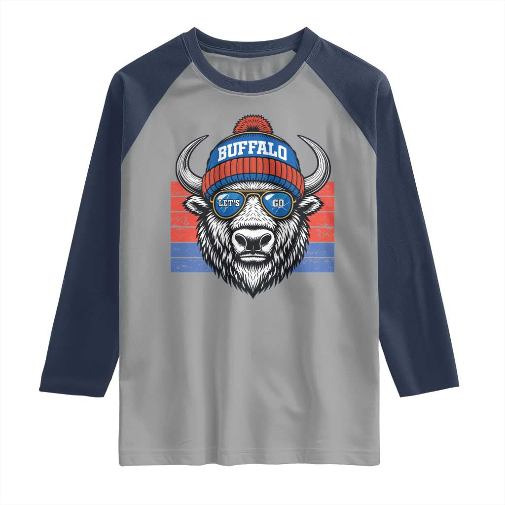 Buffalo Football Raglan Shirt Vintage 90s Bill Fan Game Day - Wonder Print Shop