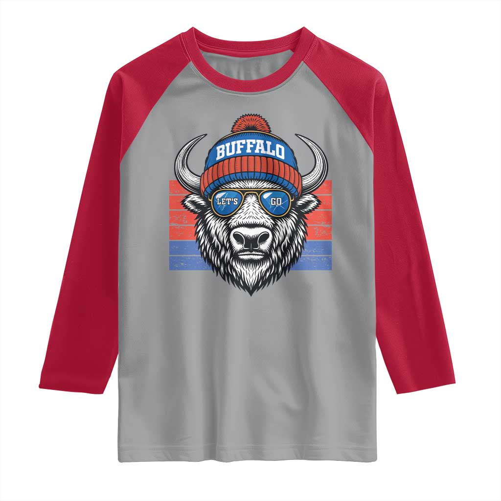 Buffalo Football Raglan Shirt Vintage 90s Bill Fan Game Day - Wonder Print Shop
