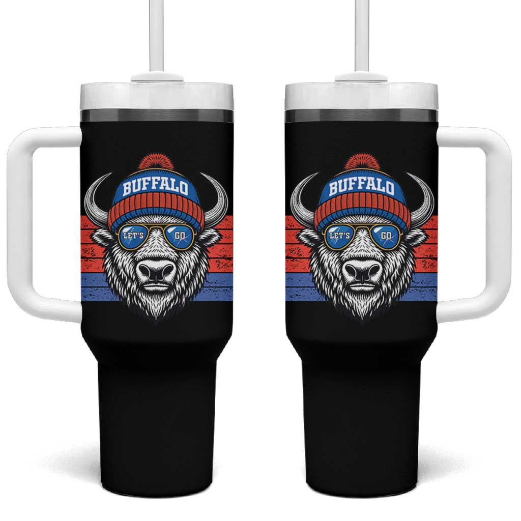 Buffalo Football Tumbler With Handle Vintage 90s Bill Fan Game Day - Wonder Print Shop
