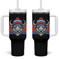 Buffalo Football Tumbler With Handle Vintage 90s Bill Fan Game Day - Wonder Print Shop