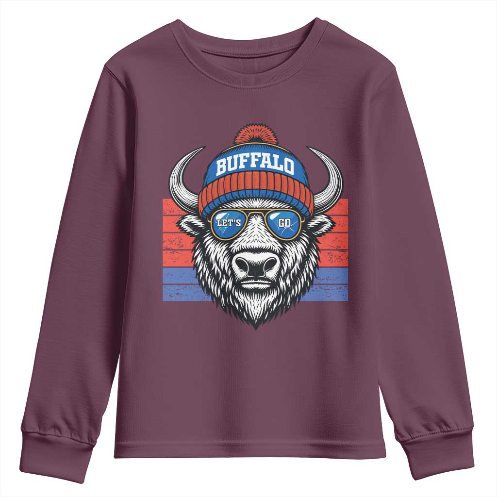 Buffalo Football Youth Sweatshirt Vintage 90s Bill Fan Game Day - Wonder Print Shop