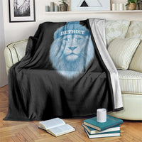 Detroit Football Throw Blanket Retro Lions Mascot Sport Fan - Wonder Print Shop