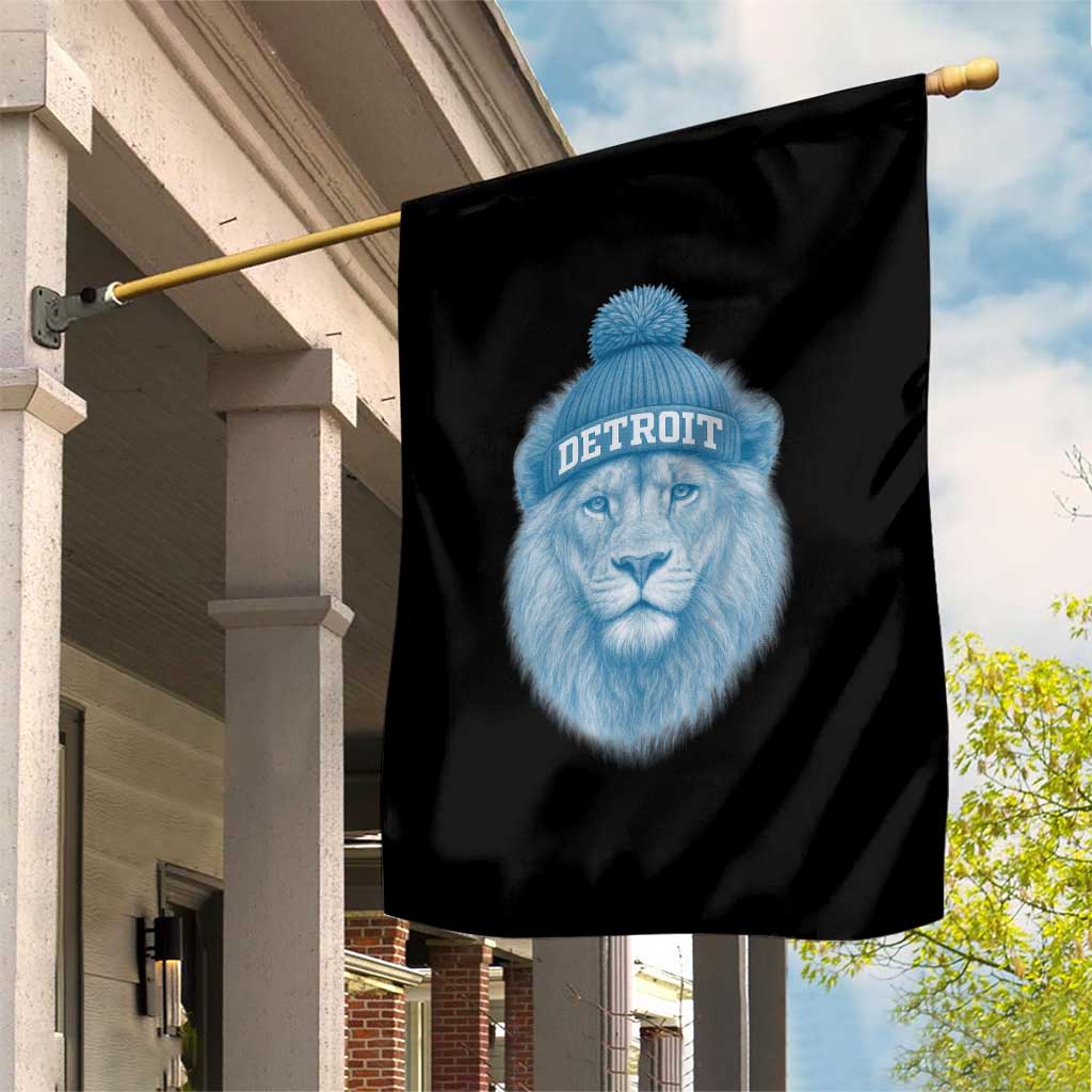 Detroit Football Garden Flag Retro Lions Mascot Sport Fan - Wonder Print Shop