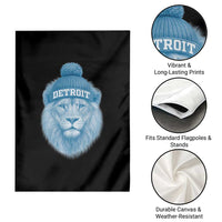 Detroit Football Garden Flag Retro Lions Mascot Sport Fan - Wonder Print Shop
