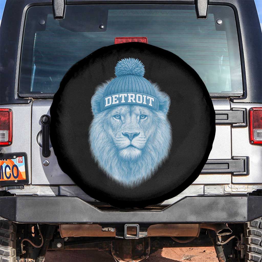 Detroit Football Spare Tire Cover Retro Lions Mascot Sport Fan - Wonder Print Shop