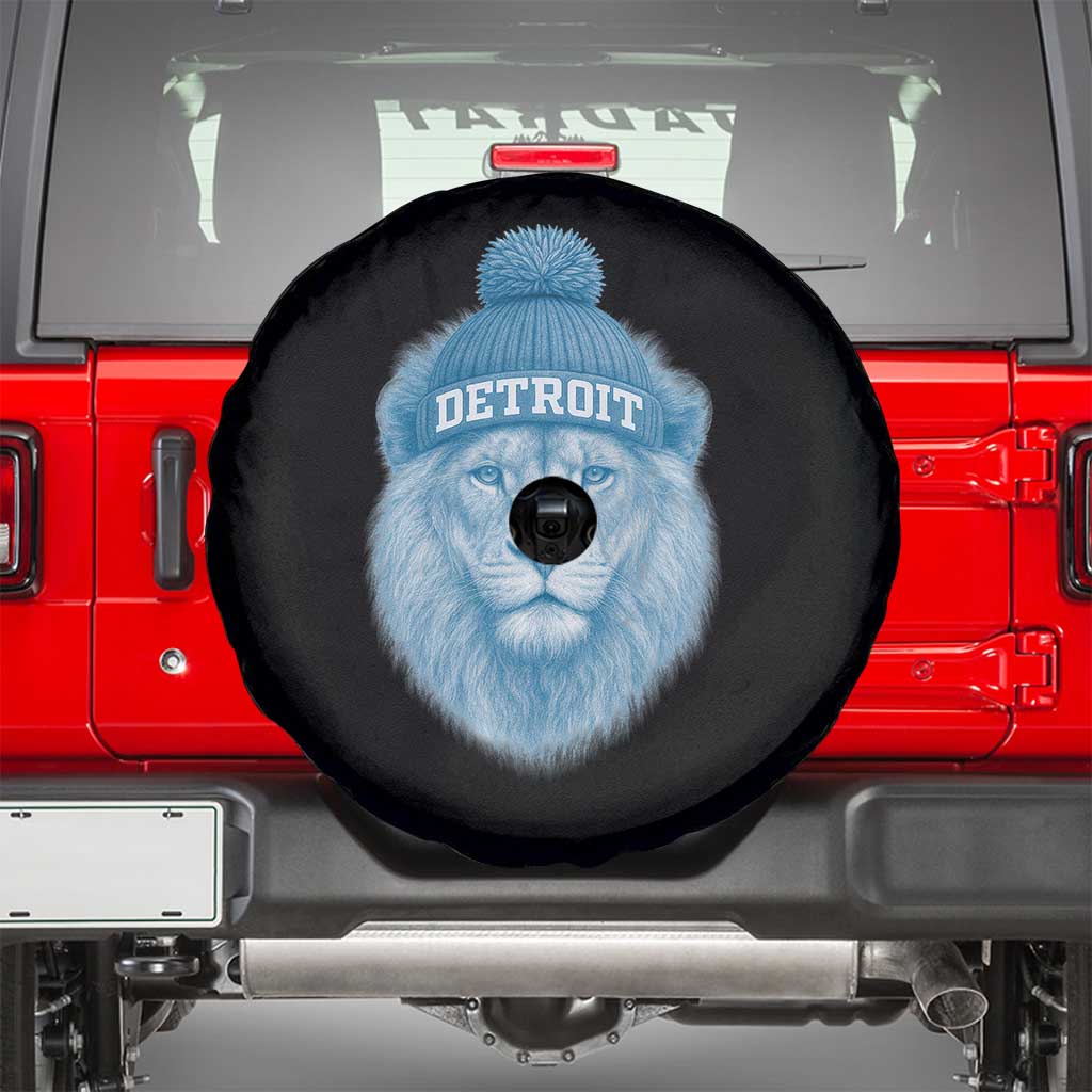 Detroit Football Spare Tire Cover Retro Lions Mascot Sport Fan - Wonder Print Shop