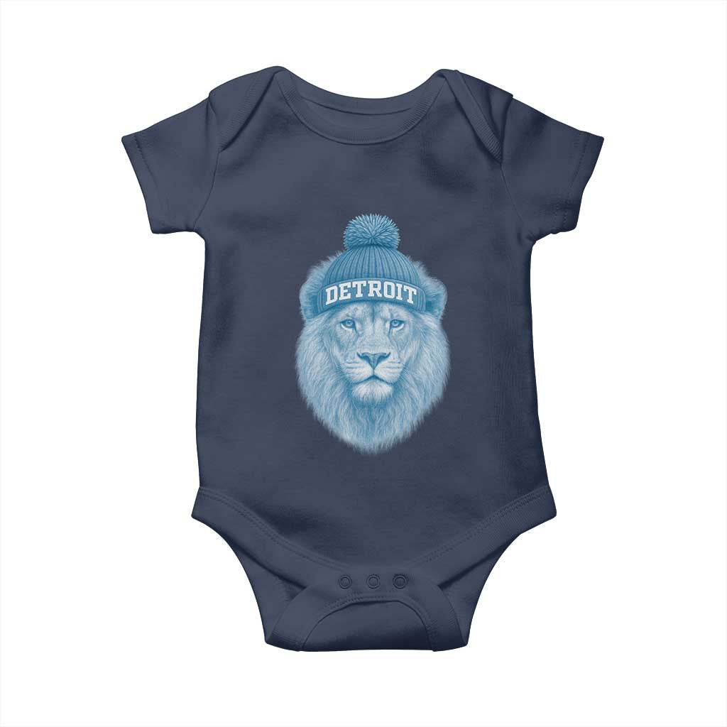 Detroit Football Baby Onesie Retro Lions Mascot Sport Fan - Wonder Print Shop